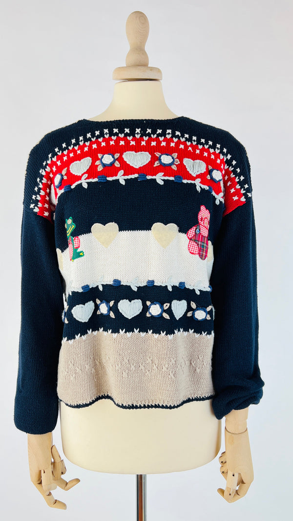 Maglia girocollo con ricami