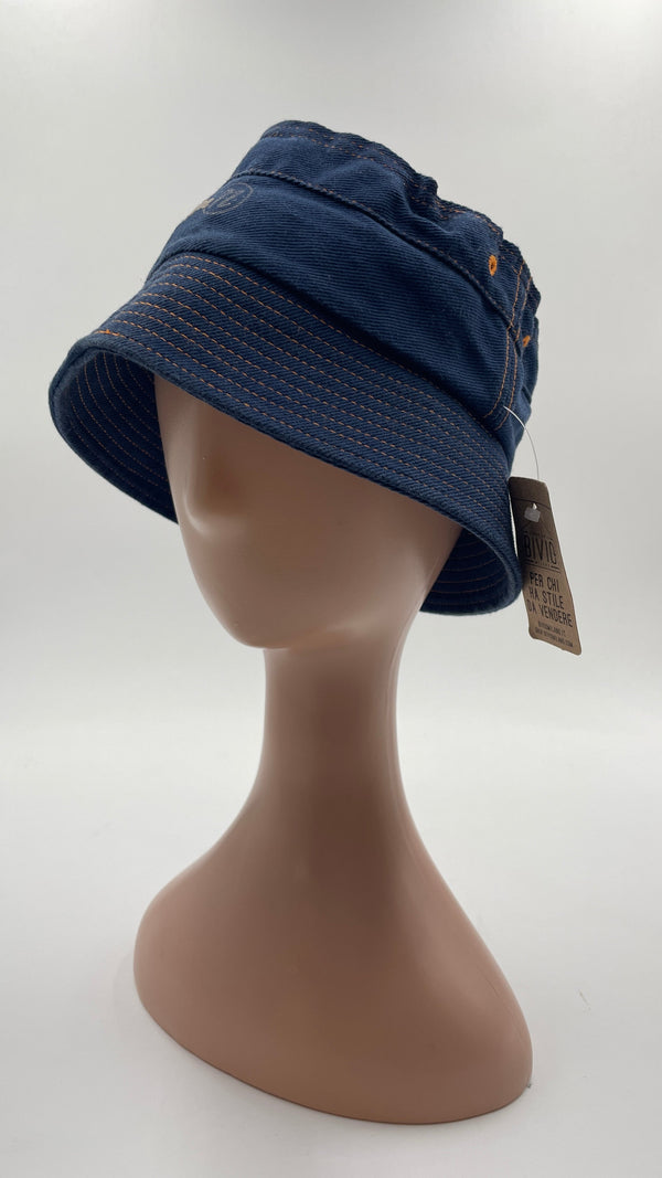 Bucket hat denim blu