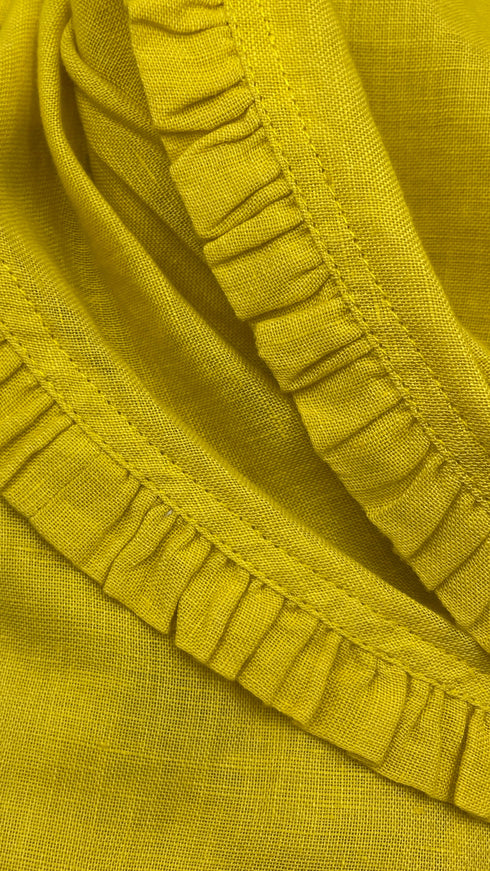 Camicia in lino gialla