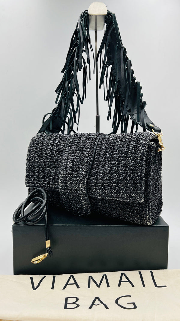Borsa a tracolla in raffia