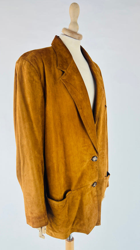 Blazer lungo vintage in suede