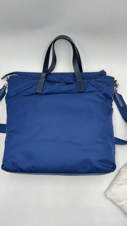 Borsa in nylon bluette