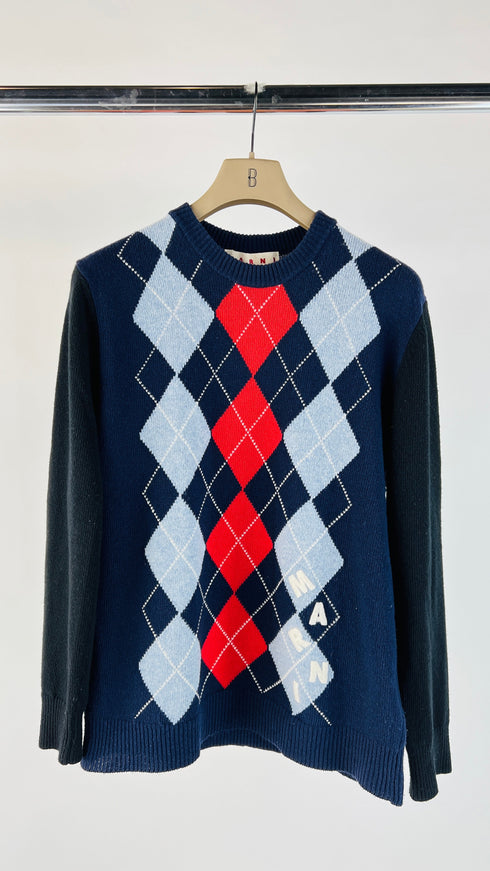 Maglione girocollo a losanghe
