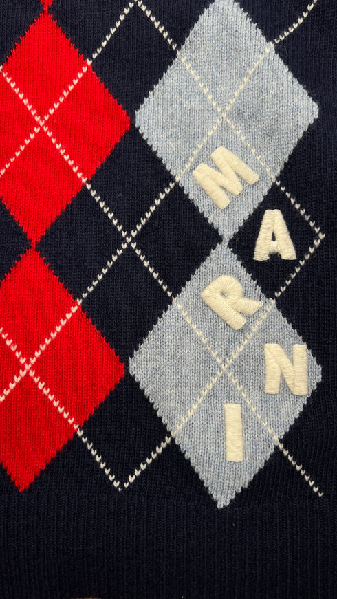 Maglione girocollo a losanghe