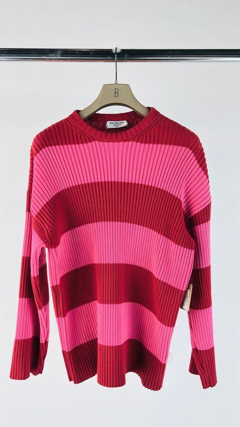 Maglione righe e logo