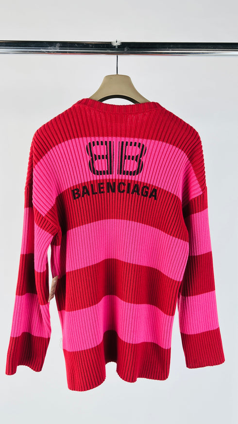 Maglione righe e logo