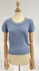 Top a maniche corte azzurro PRADA