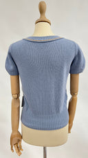 Top a maniche corte azzurro PRADA