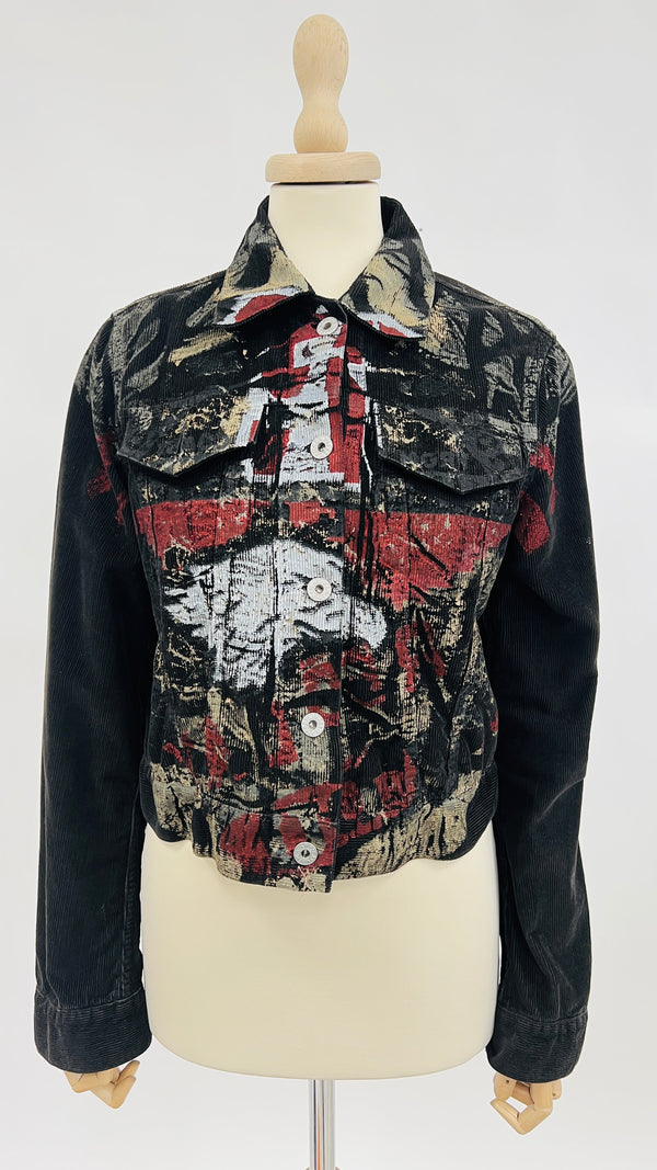 Giacca a costine spalmata