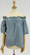 Top off-shoulder a righe