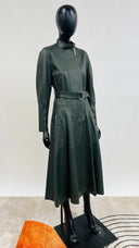 Trench in pelle verde Sportmax