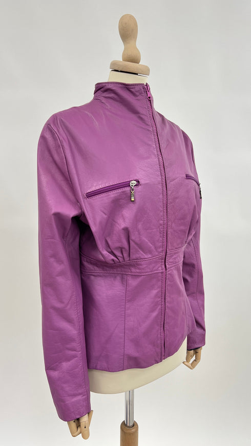 Giacca in pelle viola
