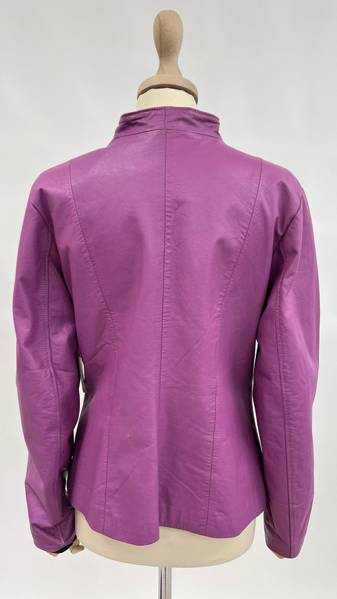 Giacca in pelle viola