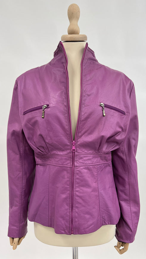 Giacca in pelle viola