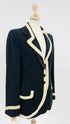 Blazer nero in lana-seta
