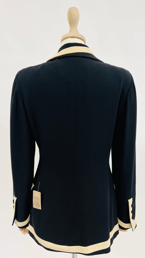 Blazer nero in lana-seta