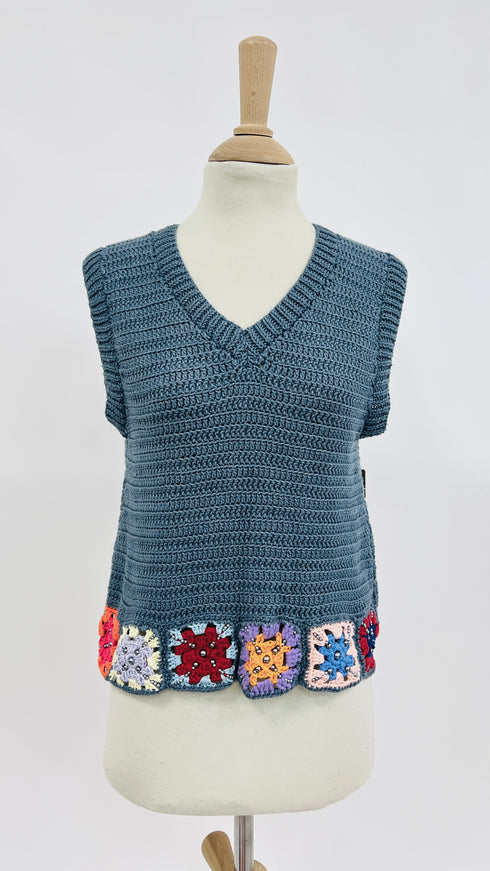 Gilet crochet con perline