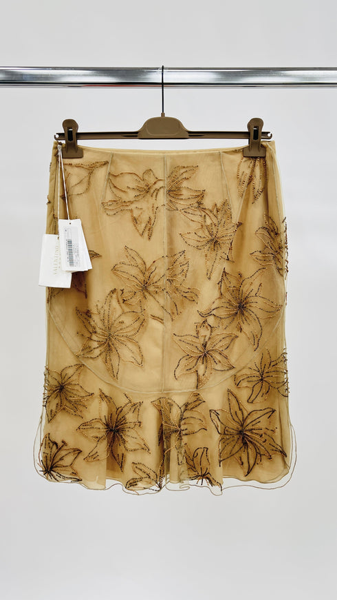 Gonna a fiori ricamati vintage