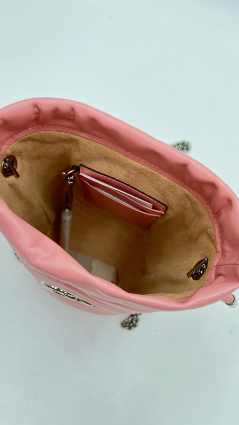 Borsa secchiello in pelle