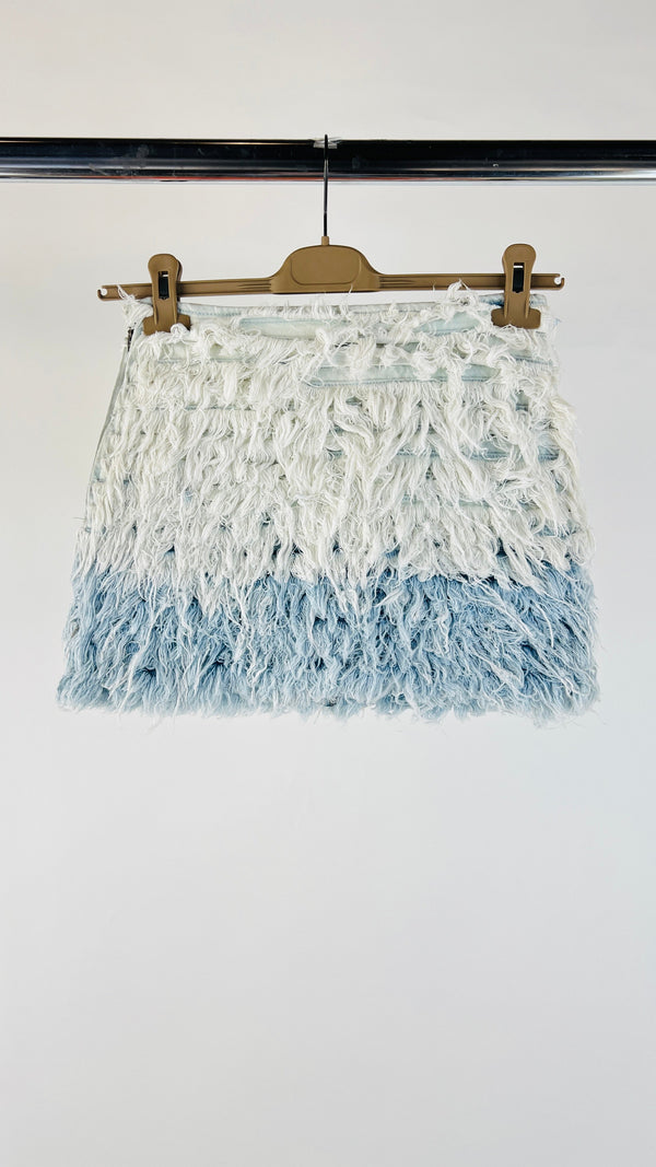Minigonna denim sfrangiato