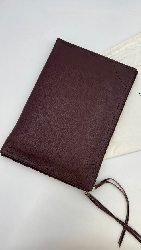 Cluch in pelle burgundy