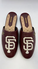 Slipper in pelle bordeaux GUCCI