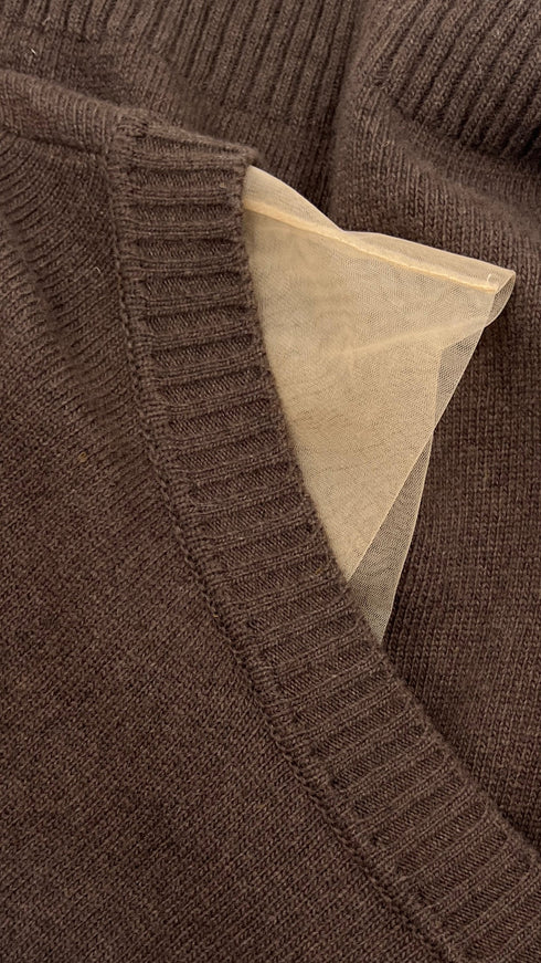 Maglione inserti collo tulle