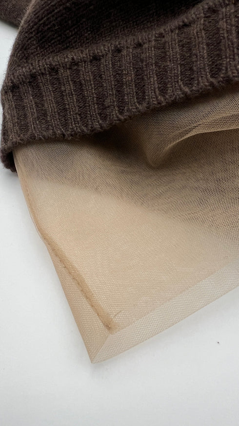 Maglione inserti collo tulle