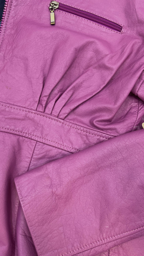 Giacca in pelle viola