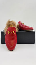 Slipper in velluto rosso GUCCI