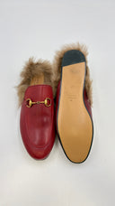 Slipper in velluto rosso GUCCI
