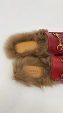Slipper in velluto rosso GUCCI