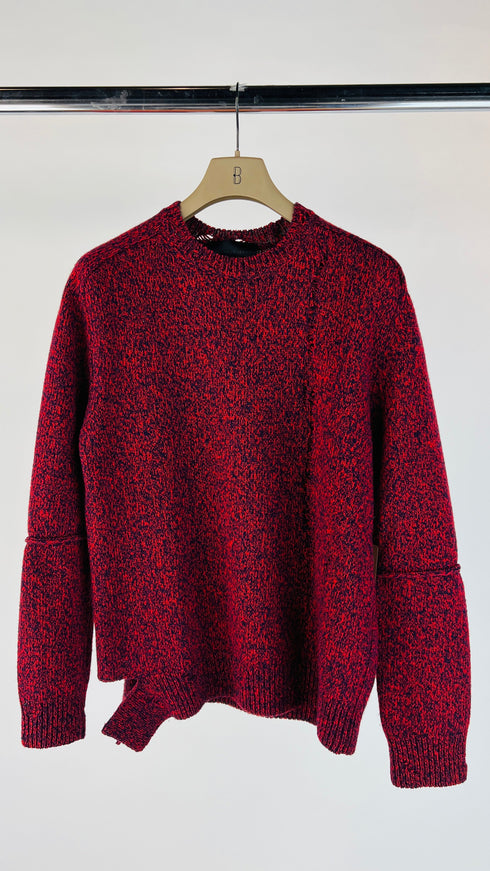 Maglione girocollo lana melange