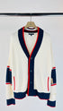Cardigan righe rosso blu