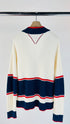 Cardigan righe rosso blu
