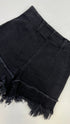 Shorts in denim sfrangiato