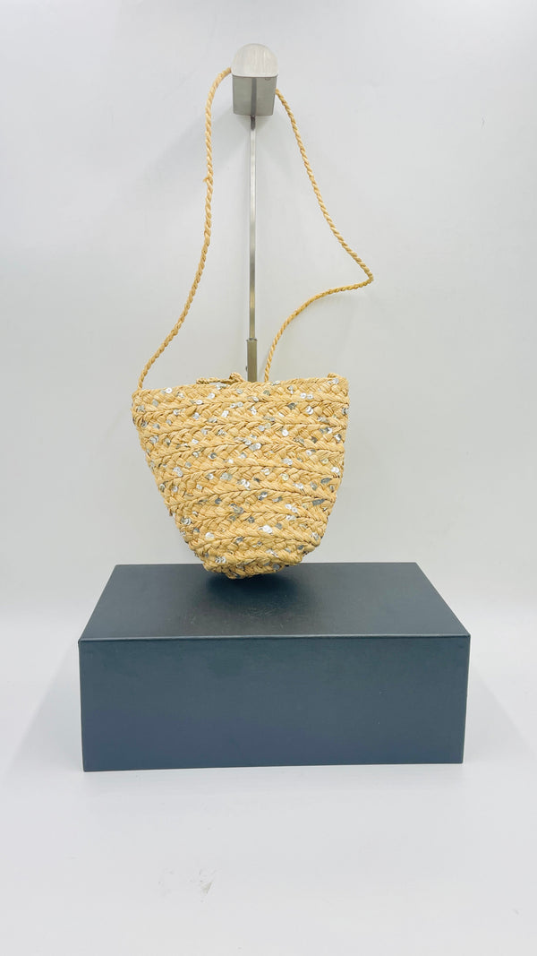 Borsa in rafia paillettes