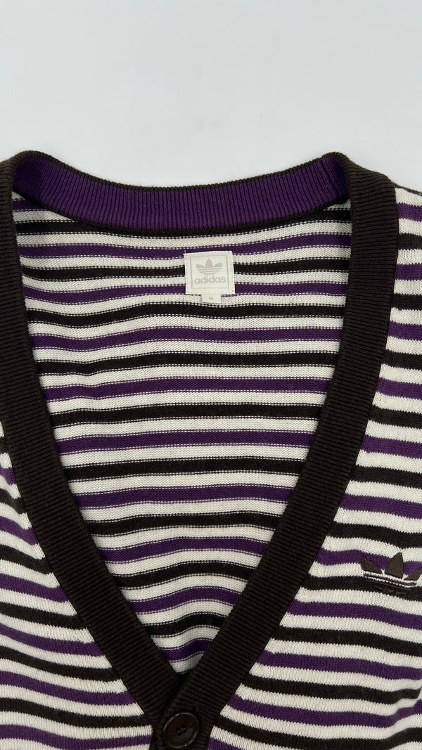 Cardigan cotone-lana a righe