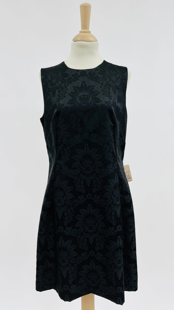 Abito midi broccato nero
