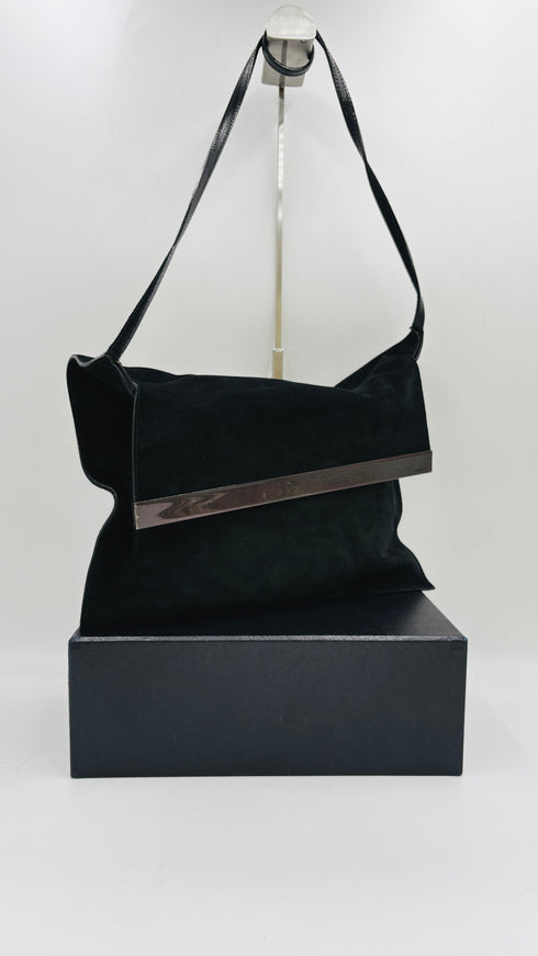 Borsa in suede nero