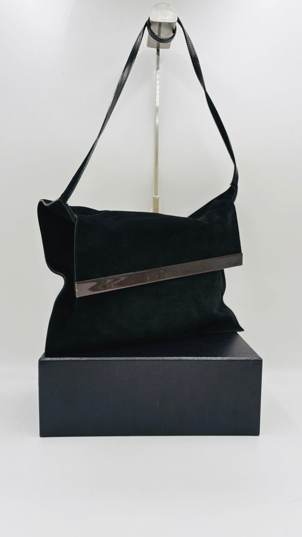 Borsa in suede nero