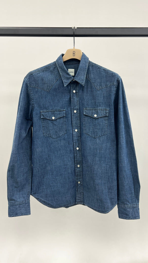 Camicia denim fiammato