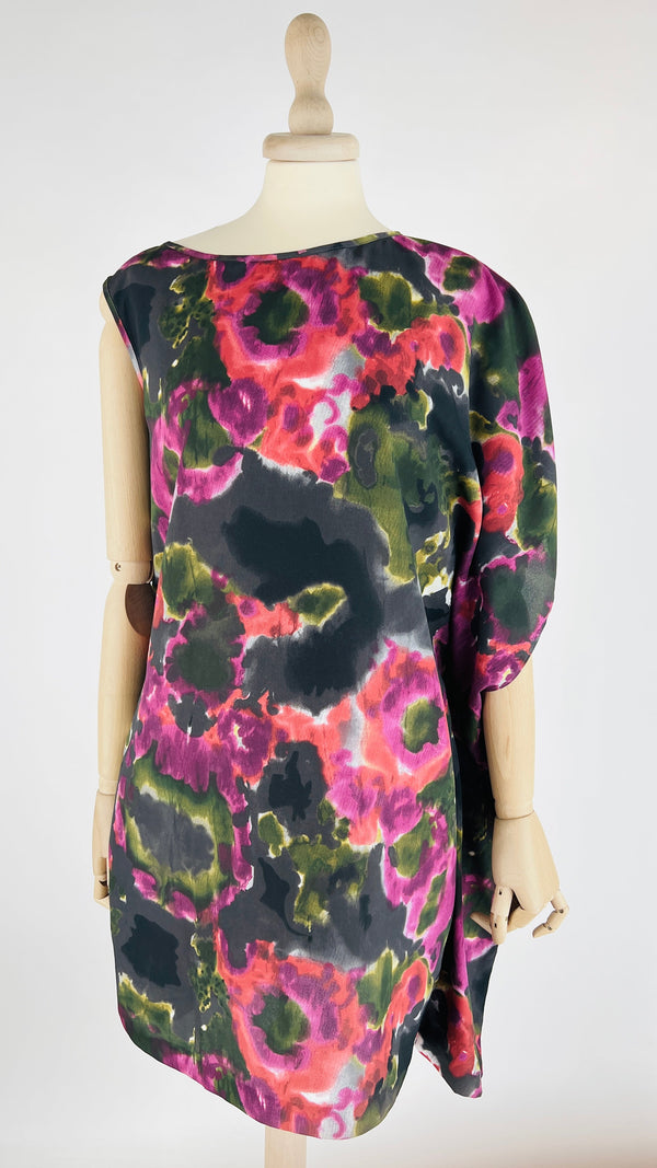 Abito corto monospalla stampato