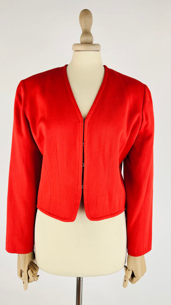 Giacca corta in lana rossa