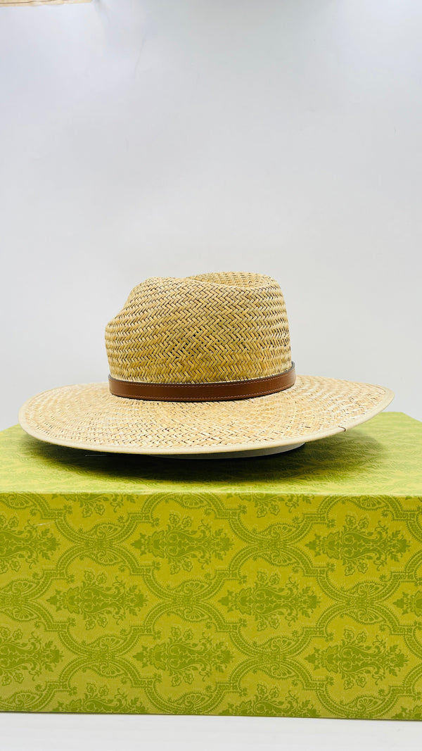Cappello nastro in pelle con fibbia