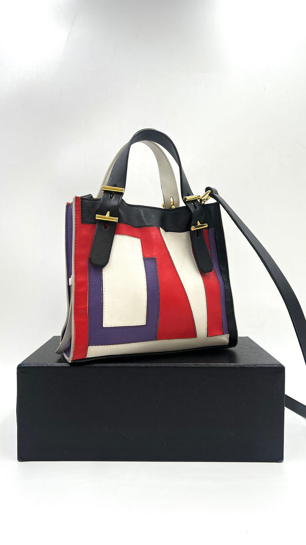 Borsa pelle patchwork