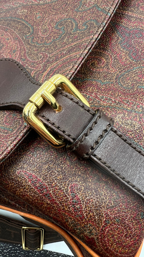 Borsa paisley in pelle con tracolla