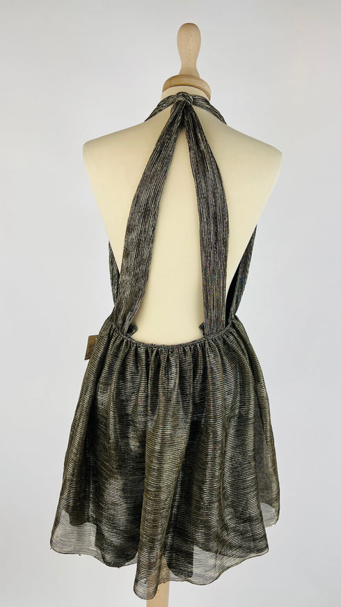 Abito mini in lurex dorato