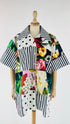 Camicia oversize con stampa mista