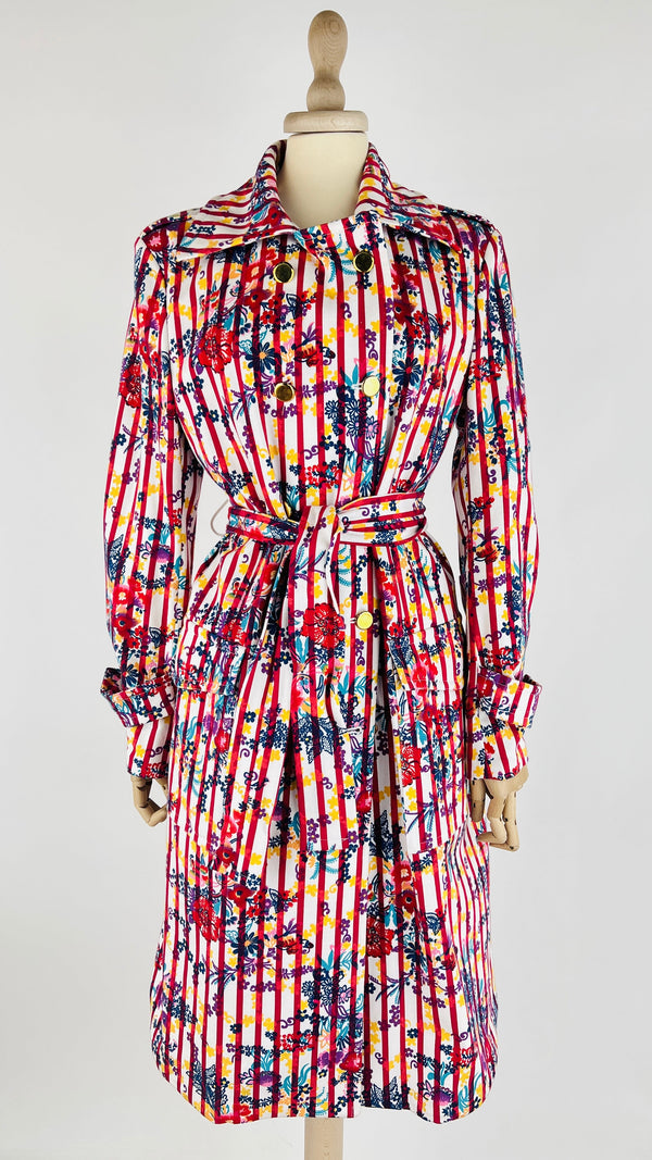 Trench in cotone a fiori